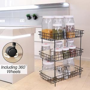 Estante de Almacenamiento de Especias de Tres Niveles, Tipo Vertical, Organizador de Cocina Minimalista para Especias y Frascos - Product Image 2