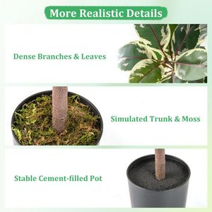 Lot de 2 arbres artificiels oiseaux de paradis de 1,3 m de haut, fausses feuilles de bananier avec détails réalistes, décoration intérieure/extérieure - Product Image 6