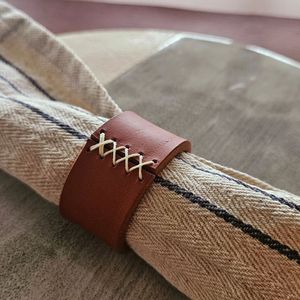 Elegant Leather Napkin Ring Minimalist Design Eco-Friendly Durable Stocked <b>Set</b> <b>4</b> Pieces <b>for</b> Party Modern <b>Dining</b>/Luxury Home - Product Image 2