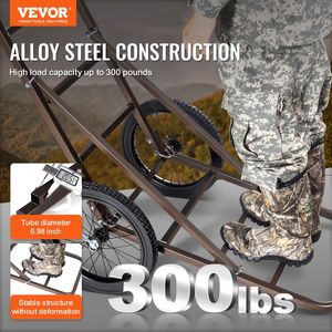 Carrello Pieghevole per Trasporto Cervi con Capacità di 136 kg, Ruote Grandi in Gomma e Maniglia Ergonomica, Carrello da Campeggio Resistente - Product Image 2