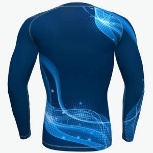 Quick Dry Breathable Polyester/Nylon Fabric Rashguards <b>for</b> <b>Men</b> Customizable Logo Half Sleeve MMA Rash Guard <b>Compression</b> <b>Shirt</b> - Product Image 4