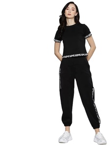 Camiseta Corta Negra 2026 con Costuras en Contraste, Camiseta Personalizada con Estampado, Top Corto para Mujer - Product Image 6