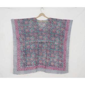 Caftán Largo de Algodón con Estampado Floral Indio, Estilo Modesto para Mamás, Ropa de Playa, Ropa de Dormir, Bikini - Product Image 2