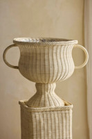 Vase décoratif en rotin fait main du Vietnam, forme urne, pot de fleurs, pot de plantes, décoration naturelle pour la maison, vente en gros OEM ODM