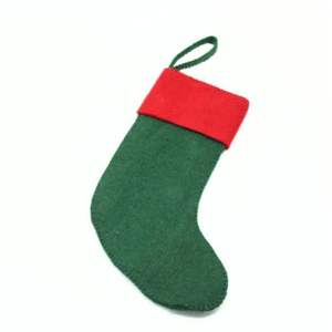 ถุงเท้าคริสต์มาสทำมือจากผ้าขนสัตว์ ตกแต่งวันหยุดแบบรักษ์โลก เนื้อนุ่ม ทำจากขนสัตว์ 100% สีแดง สีเขียว รับทำโลโก้ตามสั่ง - Product Image 1
