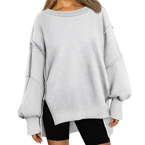 Vêtements de détente doux pour femmes, pull confortable à porter au quotidien, tenue décontractée ample, style décontracté, manches longues, usage quotidien, design simple - Product Image 1