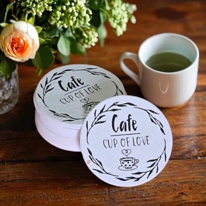 Posavasos Redondos Biodegradables Ecológicos para Café con Logotipo Personalizado y Opciones de Impresión, para Tiendas de Té y Cafés Orgánicos, Ideales para Fiestas - Product Image 1