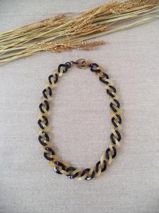 MN EXPORTS Collar de Cadena de Eslabones Hecho a Mano con Cuerno de Búfalo Redondo Pulido Ecológico Negro Natural, Fornituras de Joyería de Uttar Pradesh - Product Image 3