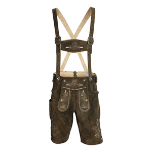 Pantalones Cortos de Niño con Tirantes, Cintura Elástica Bordada, Tejido de Punto, Secado Rápido, Estilo Casual para Festivales - Product Image 1
