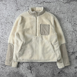 Custom Outdoor Winter Thick Warm Patchwork Color Block Half-zip Polar <b>Sherpa</b> <b>Fleece</b> <b>Jacket</b> <b>Men</b> - Product Image 1