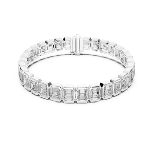 Luxury Men's Rhodium Plated Yellow Gold Round Cut and Marquise Diamond <b>Bracelet</b> IGI Certified Anniversary Wedding Jewelry - Product Image 4