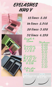 Extensiones de Pestañas de Volumen Completo de Pelo Sintético Nhu Y al por Mayor, Acabado Mate, 4-25mm, Bandeja Profesional Hecha a Mano con Logotipo Personalizado - Product Image 5