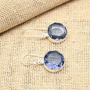 Dainty Elegant Iolite Gemstone Earring 925 Solid Sterling Silver Handmade Beautiful Statement Jewelry Valentines Gift - Product Image 5
