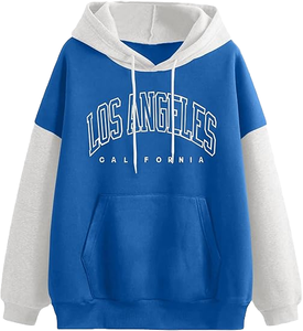 Sweat-shirt à capuche pour homme de haute qualité, manches raglan, impression graphique personnalisée Los Angeles, pull décontracté, coupe classique - Product Image 4