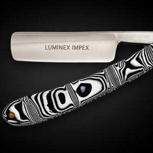 Navaja de Afeitar Recta Vintage Luminex Impex con Mango de Concha de Abulón y Acero al Carbono, Lista para Usar en Barberías y Salones - Product Image 4
