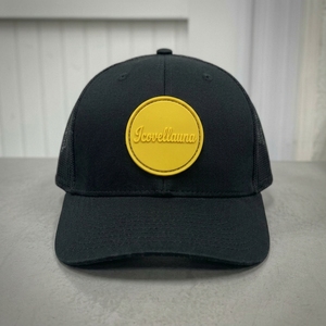 หมวกแก๊ปทรง Trucker 6 แผง ปักโลโก้ทรงกลม ด้านหลังเป็นตาข่าย ปีกโค้ง ปรับขนาดได้ด้วยตัวล็อคแบบ Snap รับผลิตแบบ OEM ODM แบรนด์ส่วนตัว - Product Image 1