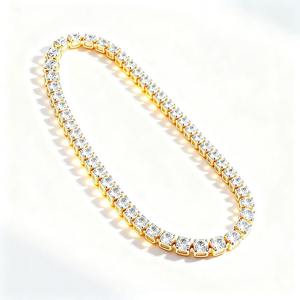 Modernas Pulseras Cuadradas de Oro Amarillo de 10k con Diamantes de Moissanita para Unisex, Pulseras de Moissanita Estilo Hip Hop de la India - Product Image 2