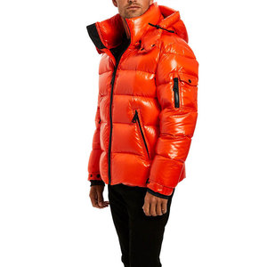Chaqueta de burbujas brillante para hombre, de alta calidad, para invierno, ligera, de poliéster, con cremallera frontal, en oferta. - Product Image 4