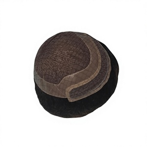 Black Style Capless <b>Wig</b> Cap Human Hair Toupee Swiss Lace Front 64 Net <b>Men</b> Hair Piece - Product Image 3