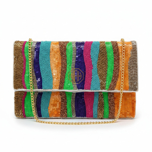 Elegant Handmade Beaded Women Clutch Bag with Chain Strap Luxury Evening <b>Purse</b> Satin Lining Wholesale Manufacturer - Product Image 1