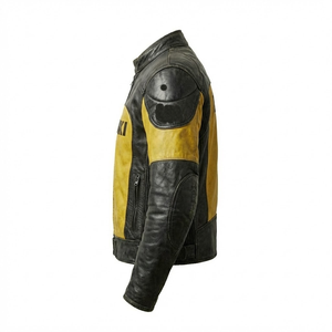 <b>Vintage</b> Distressed Leather Motorcycle <b>Jacket</b> Men Cafe Racer Retro Biker Riding <b>Jacket</b> CE Armor Cowhide Moto <b>Racing</b> <b>Jacket</b> Custom - Product Image 4