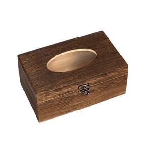 Porte-boîte à mouchoirs fonctionnel en bois pour l'organisation de la table de chevet de la chambre, offrant un accès facile et un rangement élégant - Product Image 2