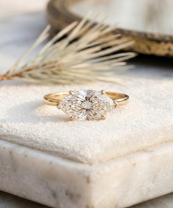 14K Gold Plated Sterling <b>Silver</b> Marquise Cut Lab Grown Diamond Classic <b>Solitaire</b> Engagement <b>Ring</b> 6 Prong Setting GRA Certified - Product Image 3