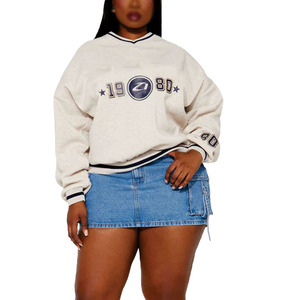 Sudadera Oversize de Algodón con Forro Polar Estilo Y2K para Mujer, Diseño Gráfico Vintage, Jersey Casual Streetwear, Proveedor para Pedidos al por Mayor - Product Image 3