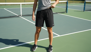 Shorts de pickleball pour hommes personnalisés, décontractés, en polyester uni, taille mi-haute élastique, 7 pouces, séchage rapide, respirants, pour sports d'été, OEM ODM - Product Image 5
