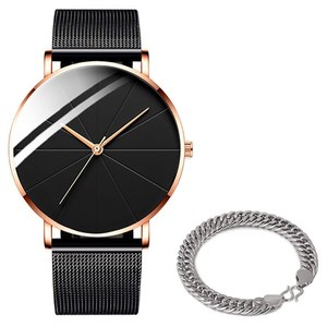Men's <b>Watches</b> <b>Black</b> Dial Mesh Band Sport Quartz Wrist <b>Watch</b> 6213 - Product Image 6