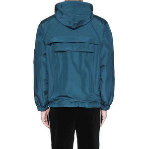 Chaqueta de invierno deportiva de poliéster de calidad al por mayor de fábrica OEM, cortavientos con capucha y media cremallera. - Product Image 2