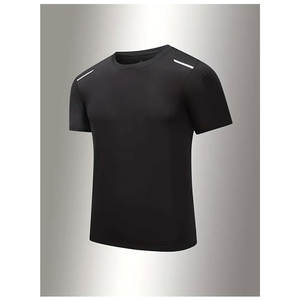 T-shirt en soie glacée à séchage rapide, 1 pièce, à manches courtes, pour le sport, avec bande réfléchissante, pour la course et l'entraînement, léger et respirant - Product Image 4