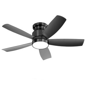 42-Inch <b>Flush</b> <b>Mount</b> <b>LED</b> <b>Ceiling</b> Fans with 22W <b>LED</b> <b>Light</b> and Remote Control 5 ABS Blades for Bedroom - Product Image 2