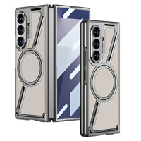 Casing HP Samsung Z Fold 8/7/6 Anti-Shock, Desain Bisnis, Pengisian Daya Magnetis, Bahan PU Polos