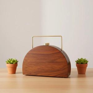 Bolso de mano de madera artesanal india, color y diseño personalizables, ecológico, multifuncional, para mujer - Product Image 1