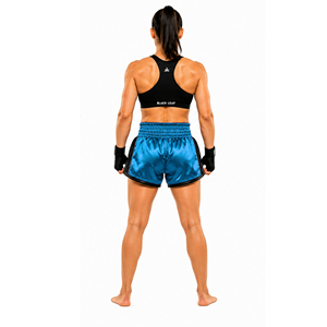 Shorts de Muay Thai personnalisés haut de gamme 100% soie, maille respirante, légers, unisexes, pour adultes, vêtements d'arts martiaux mixtes, logo brodé - Product Image 3
