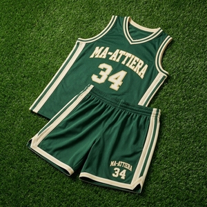 Conjunto de Camiseta y Pantalones Cortos de Baloncesto Verde, Uniforme de Equipo Personalizado con Número 34, Ropa Deportiva Transpirable de Malla, Ropa Deportiva, OEM, ODM, Venta al Por Mayor - Product Image 5
