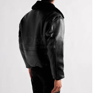 Chaqueta de cuero estilo bomber a bajo precio, ropa de calle de alta calidad, chaquetas de cuero para hombre para invierno, hechas en Pakistán. - Product Image 3