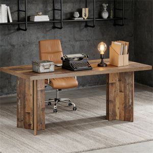 Scrivania in legno, scrivania amministrativa, scrivania per computer, scrivania da studio - Product Image 2