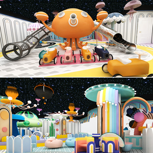 Aire de jeux intérieure pour enfants Flyfun sur le thème marin avec toboggan, piscine à balles et nouveau <span class=keywords><strong>jeu</strong></span> interactif AR pour centre commercial et FEC - Product Image 2
