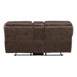 Design moderno 1 pezzo tappezzeria in microfibra marrone struttura in legno massiccio reclinabile Loveseat mobili da soggiorno di peluche - Product Image 6