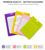 Sachets refermables en Mylar à fermeture éclair, transparents d'un côté, avec dos en Mylar, pour emballage de petits produits cosmétiques anti-odeur