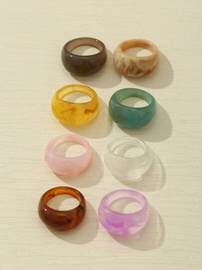 Anillos de Dedo de Resina con Logotipo Personalizado, Forma Redonda, Joyería de Moda Hecha a Mano de Alta Calidad para Hombres y Mujeres, Precio al por Mayor - Product Image 3