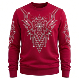 Sweat-shirts pour hommes avec strass - Design hivernal uni, streetwear de haute qualité, mode élégante et confortable, vente en gros disponible - Product Image 1