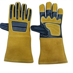 ถุงมือช่างเชื่อมหนังวัวคุณภาพสูง พร้อมแผ่นเสริมฝ่ามือและซับนิ้ว ยาว 10 นิ้ว ได้รับการรับรองมาตรฐาน EN388 - Product Image 1