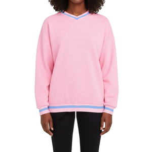 Greek Letter Logo Women Sorority Style Crewneck Sweatshirt Custom Embroidered Varsity Oversized Pullover Cotton <b>Blend</b> Casual - Product Image 1
