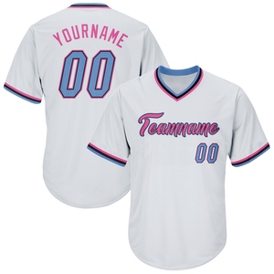 Wholesale Best Selling OMMIZ INDUSTRY Custom White Red Pinstripe Red-Gray Authentic <b>Raglan</b> Sleeves Baseball Jersey - Product Image 2