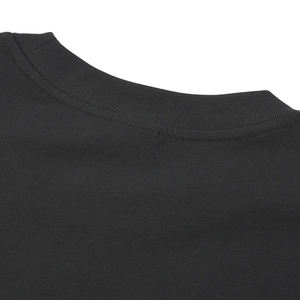 T-shirt noir uni oversize décontracté à manches longues, personnalisable avec logo, 100 % coton de haute qualité, col rond, respirant, style universitaire - Product Image 6