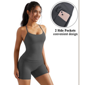 Ensemble de sport personnalisable pour femme, 2 pièces, sans couture, dos en O, pour la gym, le yoga et le fitness, collection 2026 - Product Image 1
