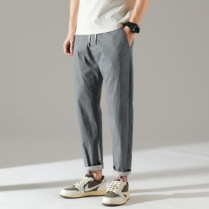 Pantalones Casuales Ajustados de Algodón de Color Sólido de Alta Calidad para Hombre, Pantalones Ajustados de Moda para Primavera 2026 - Product Image 2